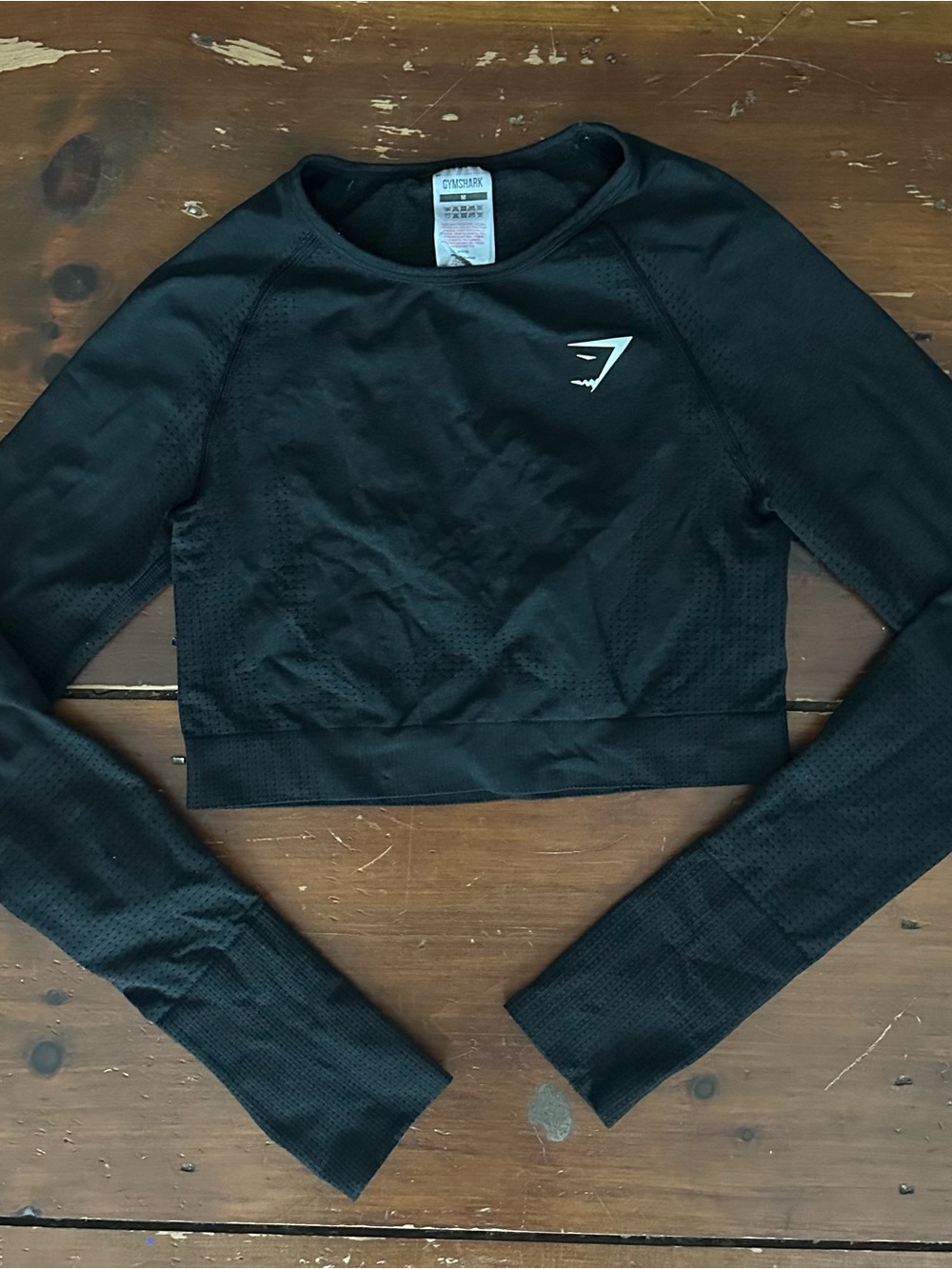 Gymshark Black Long Sleeve Slim Fit Crop